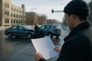 Incorrect police report after a Minnesota car accident reviewed near a Minneapolis intersection